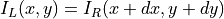 I_{L}(x, y) = I_{R}(x + dx, y + dy)