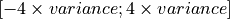 [-4 \times variance ; 4 \times variance]